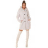 Beige Beautiful Boucle Look coat with hood