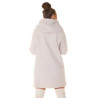 Beige Beautiful Boucle Look coat with hood