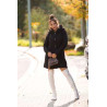 Black Beautiful Boucle look coat with hood