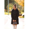 Black Beautiful Boucle look coat with hood