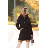 Black Beautiful Boucle look coat with hood