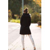 Black Beautiful Boucle look coat with hood