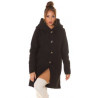 Black Beautiful Boucle look coat with hood