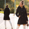Black Beautiful Boucle look coat with hood