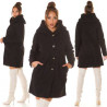 Black Beautiful Boucle look coat with hood