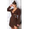 WrapAround-Look Mini Dress with side Cut-Outs