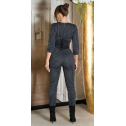 Sexy pinstripe business overall