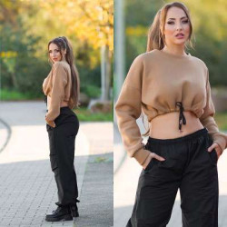 Sexy Cappucino Crop Jumper