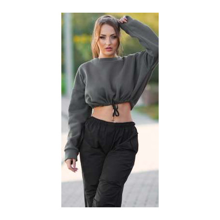 Sexy Khaki Crop Jumper