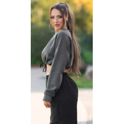 Sexy Khaki Crop Jumper